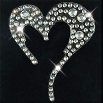 Strass-Sticker Monogramm Herz kristall